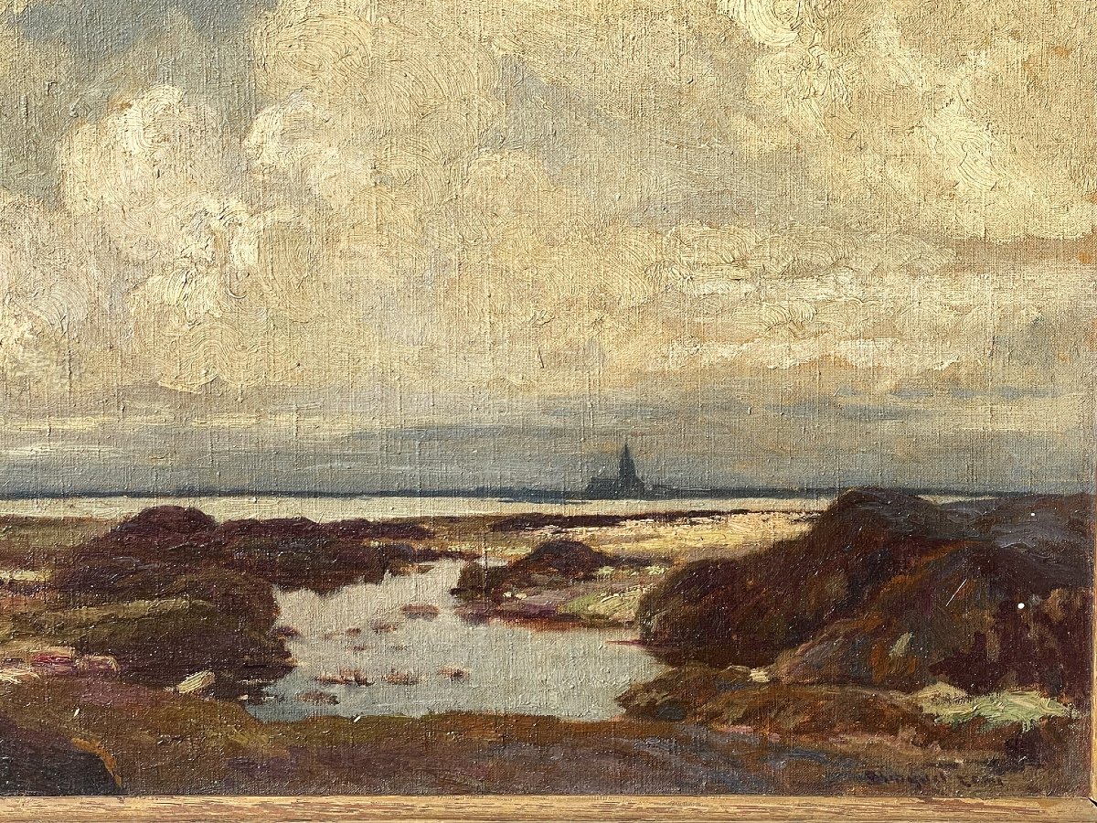 Low Tide In Front Of The Ouessant Lighthouse, Iroise Sea, By Léon Broquet