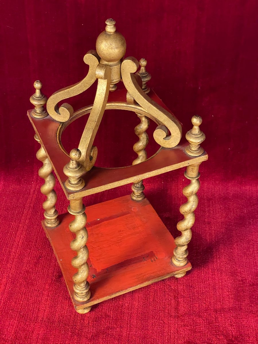 Twisted Gilded Wooden Canopy, For Displaying Small Objects-photo-4
