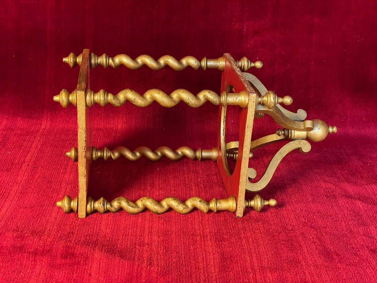 Twisted Gilded Wooden Canopy, For Displaying Small Objects-photo-2
