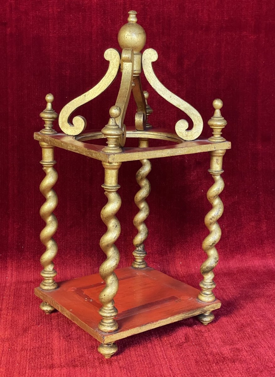 Twisted Gilded Wooden Canopy, For Displaying Small Objects