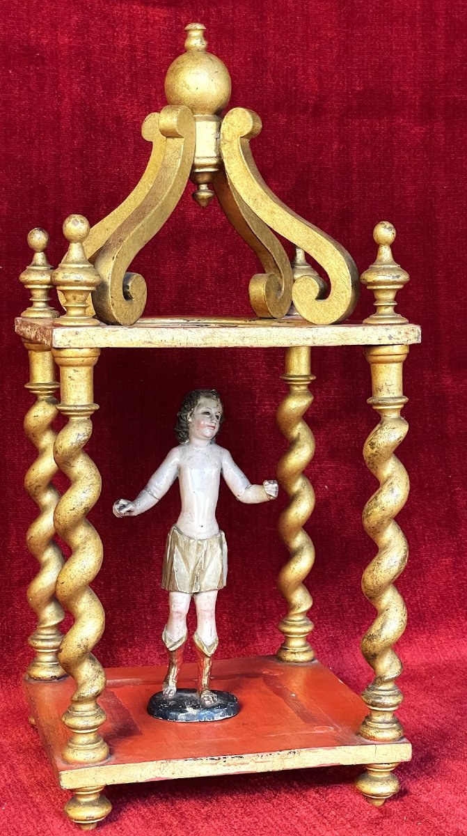 Finely Carved Polychrome Wooden Angel, Italy, 17th Century -photo-2