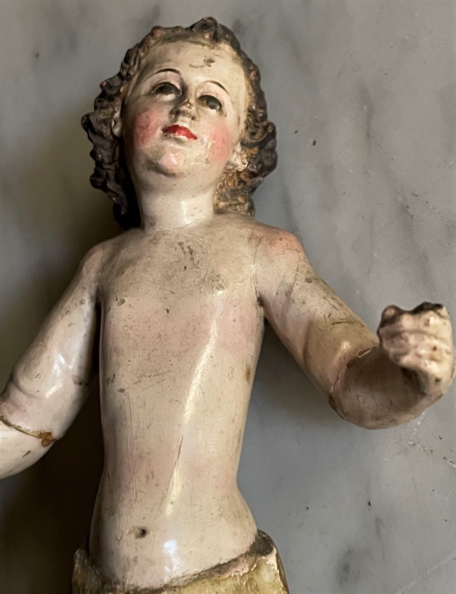 Finely Carved Polychrome Wooden Angel, Italy, 17th Century -photo-5