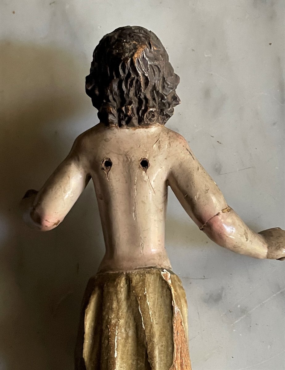 Finely Carved Polychrome Wooden Angel, Italy, 17th Century -photo-6