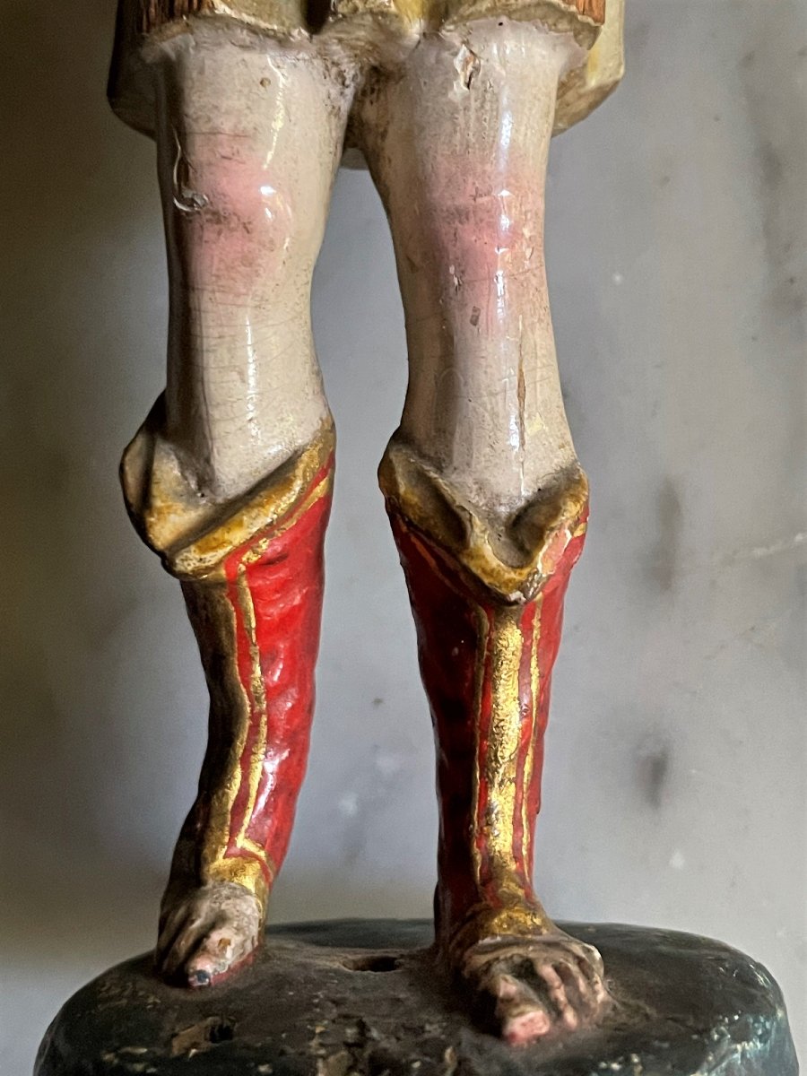 Finely Carved Polychrome Wooden Angel, Italy, 17th Century -photo-8