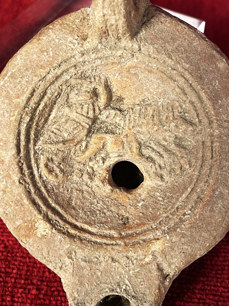 Terracotta Oil Lamp, Chariot In Motion, Roman Empire.-photo-2