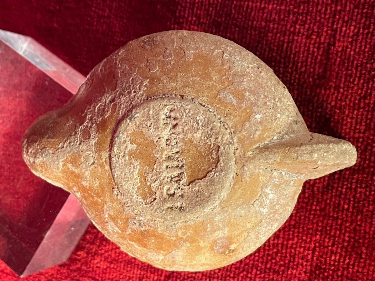 Terracotta Oil Lamp, Chariot In Motion, Roman Empire.-photo-1