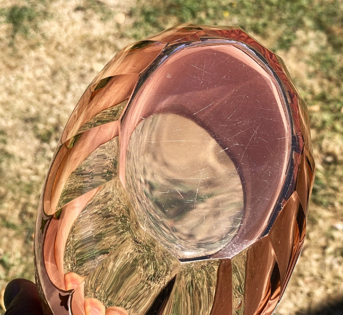 Crystal Goblet With Amber And Opaline Overlay, Gilded Frieze Depicting A Mythological Scene - Saint Louis -photo-7