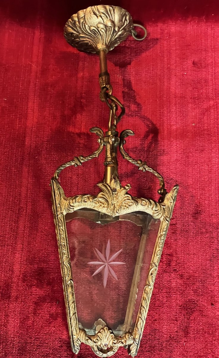 Lanterne de vestibule en bronze de style Louis XV-photo-2