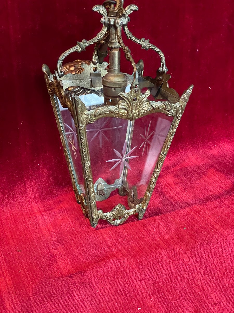 Lanterne de vestibule en bronze de style Louis XV-photo-3