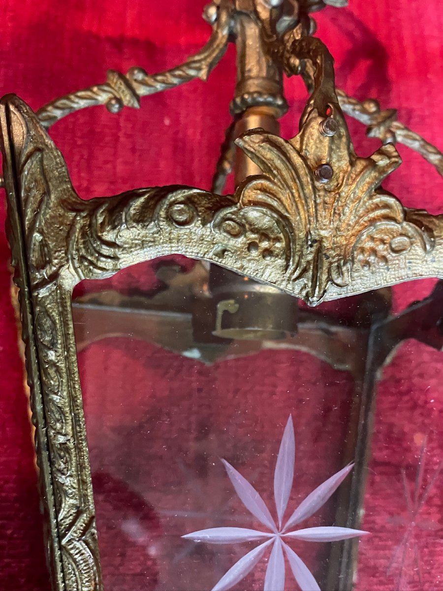 Lanterne de vestibule en bronze de style Louis XV-photo-4