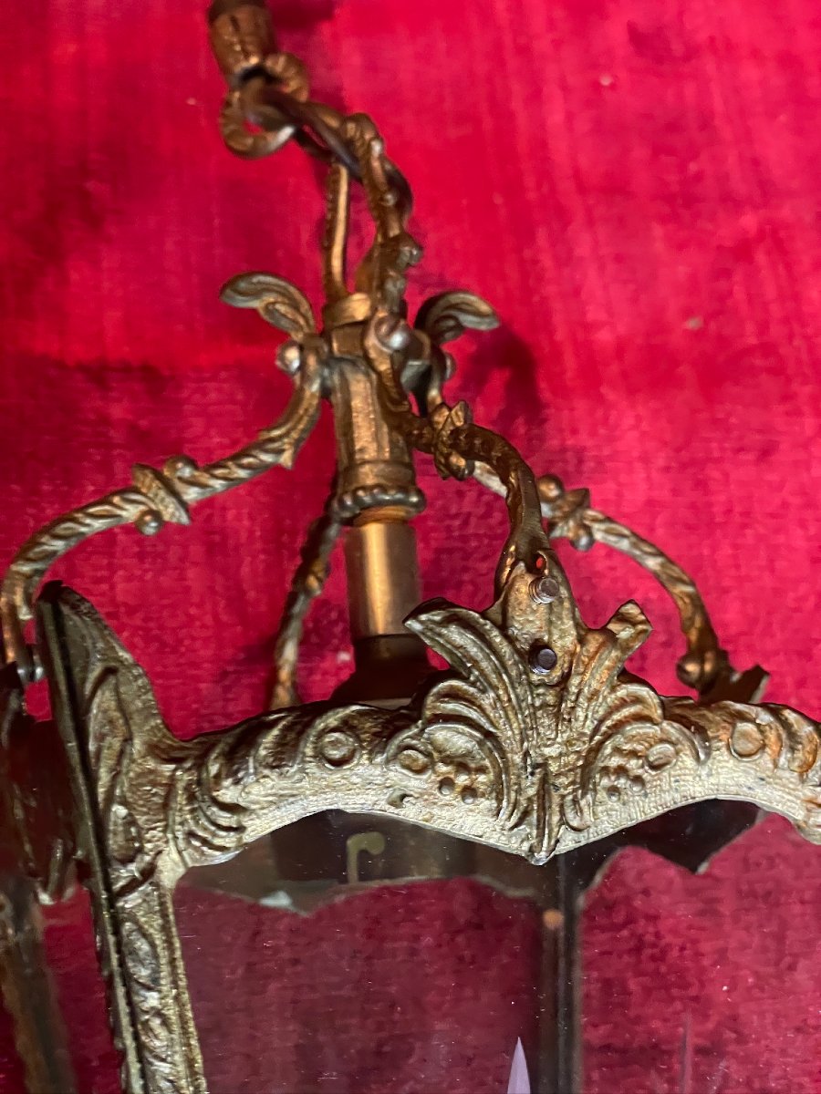 Lanterne de vestibule en bronze de style Louis XV-photo-1