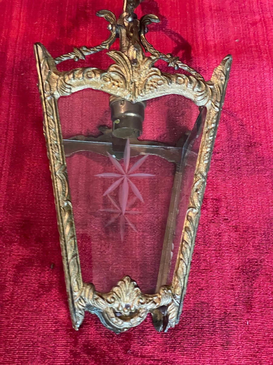 Lanterne de vestibule en bronze de style Louis XV-photo-3