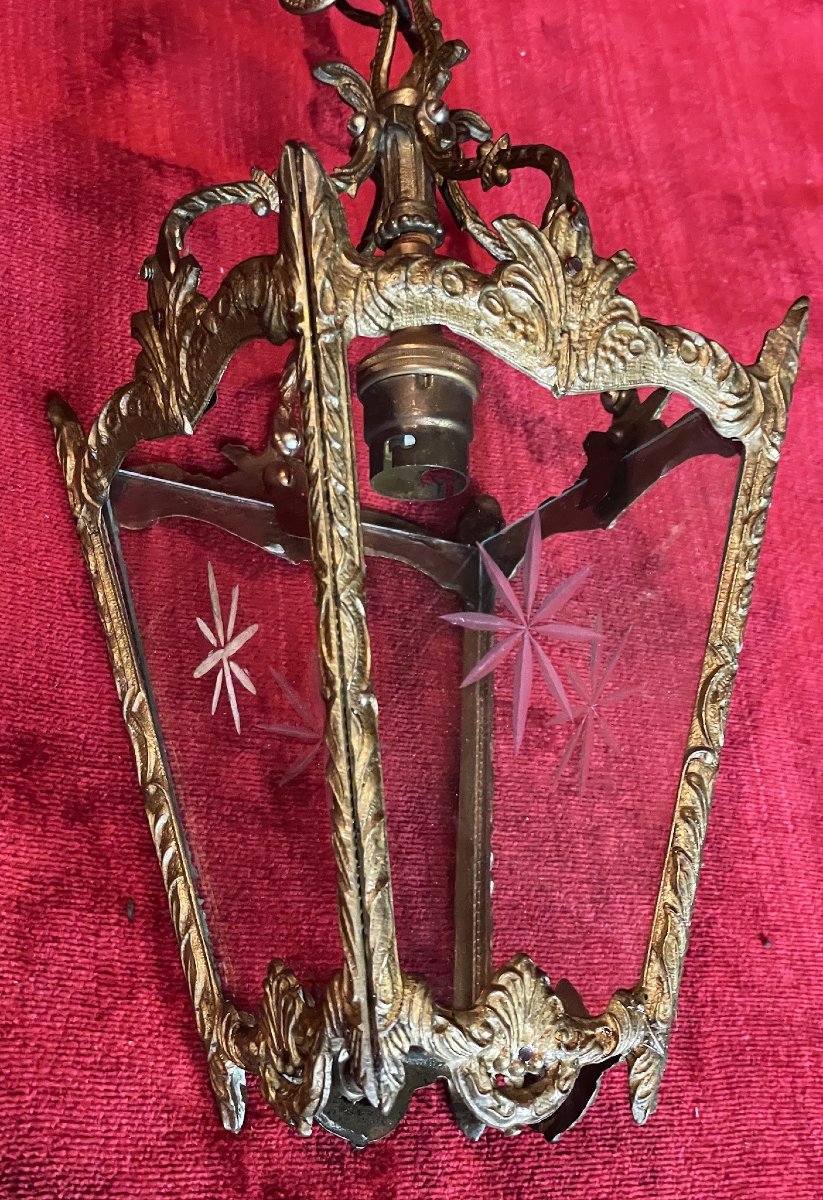 Lanterne de vestibule en bronze de style Louis XV