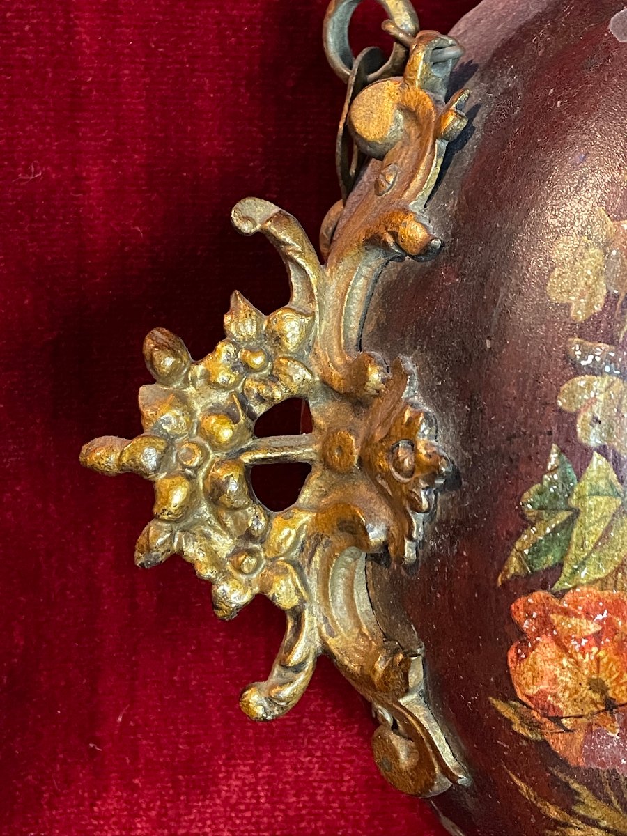 Wall-mounted Clock, Also Known As A “baker’s Clock,” Made Of Painted Sheet Metal And Gilded Metal, Late 19th Century-photo-1