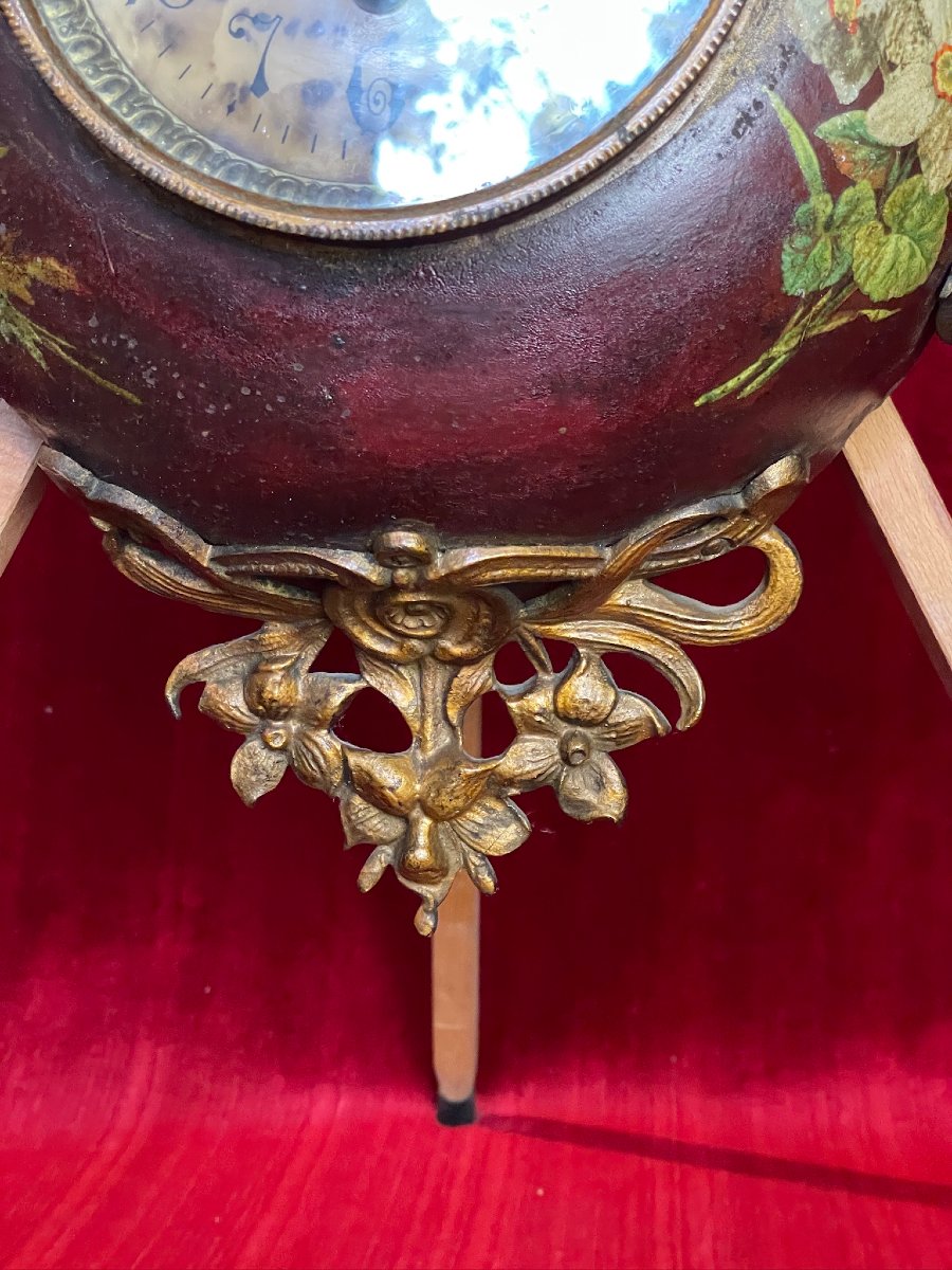 Wall-mounted Clock, Also Known As A “baker’s Clock,” Made Of Painted Sheet Metal And Gilded Metal, Late 19th Century-photo-4