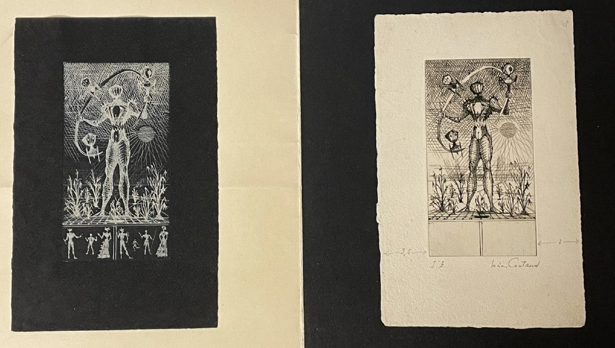 Lucien Coutaud gravures « l’homme au soleil » surréalisme