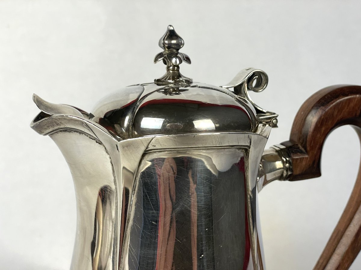 Puiforcat Solid Silver Coffee Pot, Art Deco, With A Violetwood Handle 