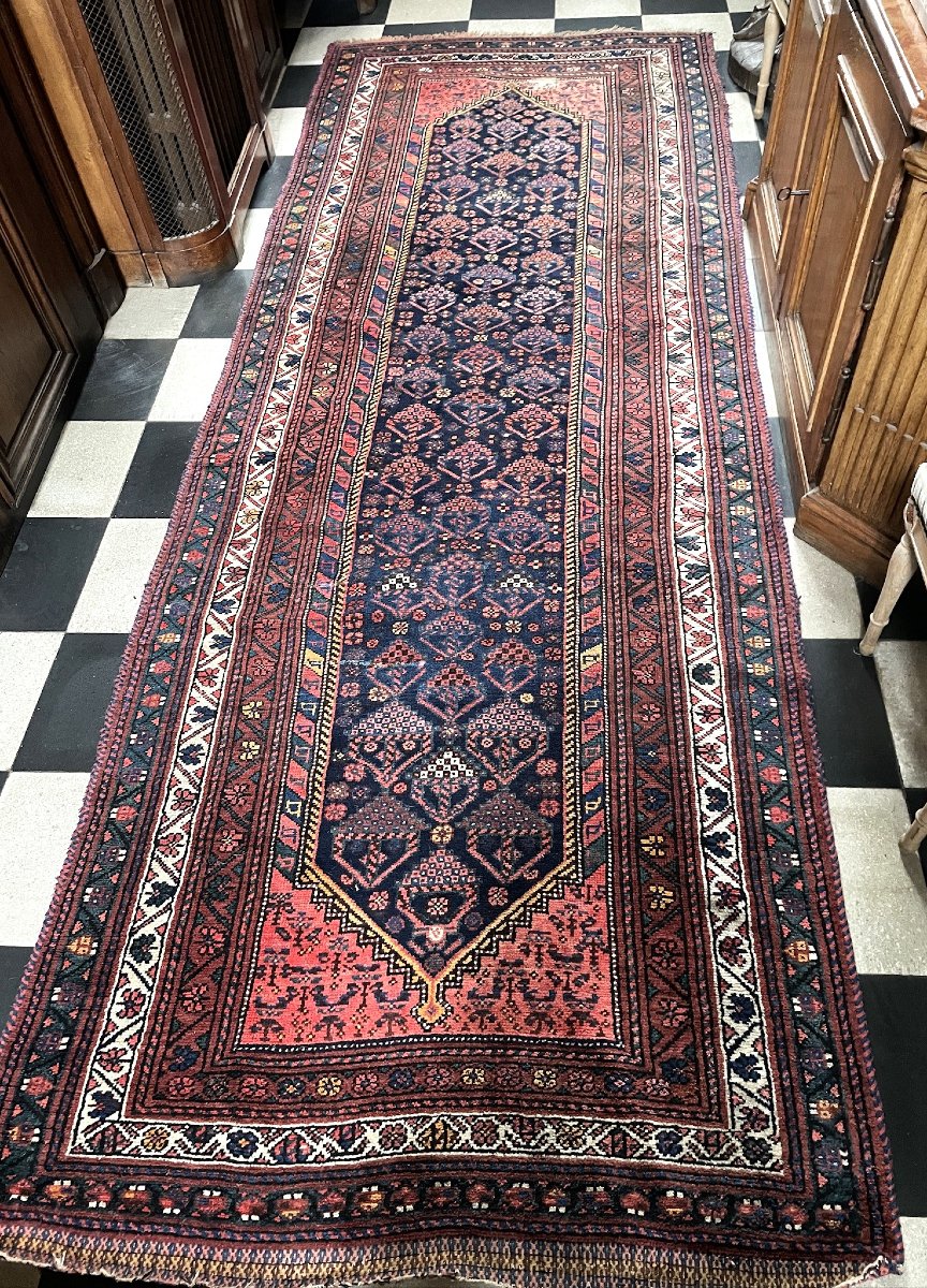 Ancien tapis de passage, couloir, Perse (Iran) 350 cm X 130 cm
