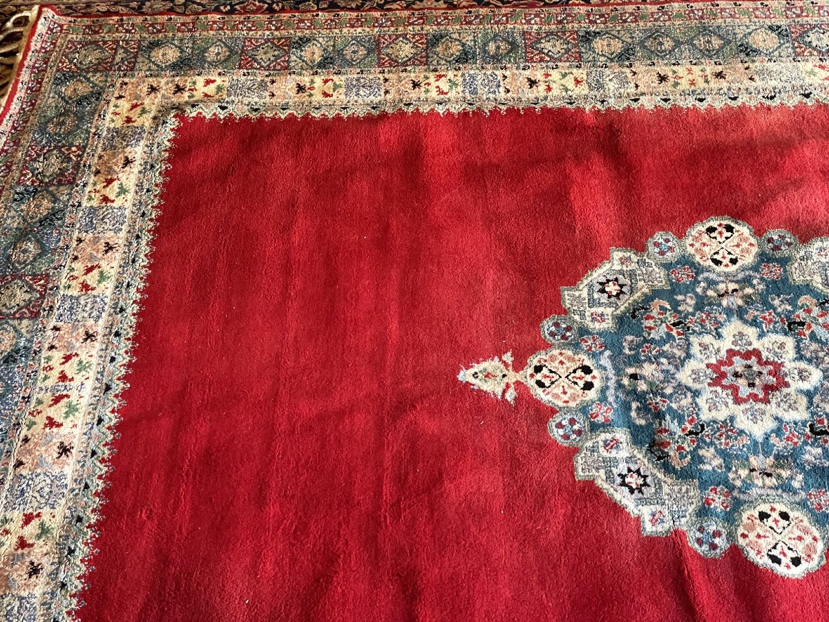 Very Large Wool Rug From Rabat (morocco), 250 Cm X 345 Cm, 20th Century