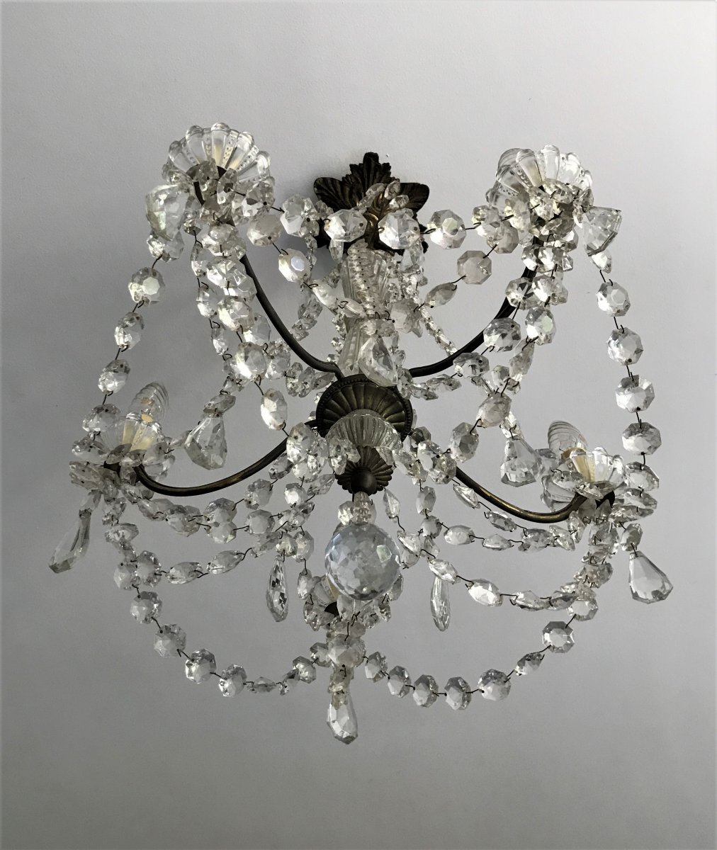 Tassel Chandelier With Five Arms Of Light Early Twentieth Century-photo-4