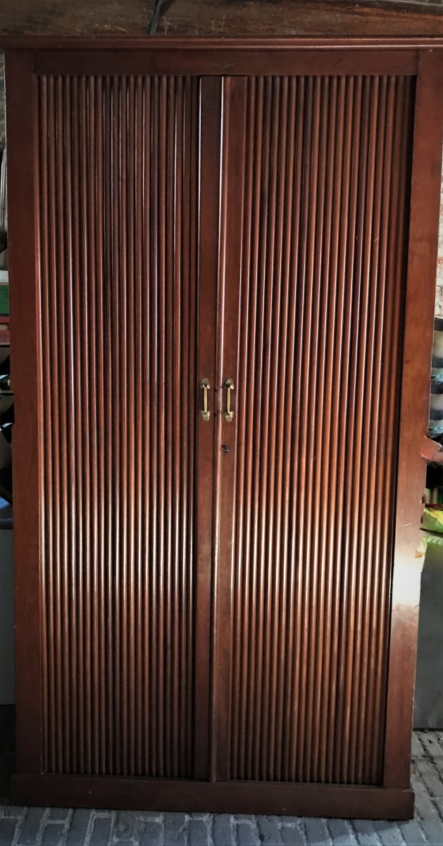 High Notary Cabinet With Mahogany Curtains, American, Australien -photo-2