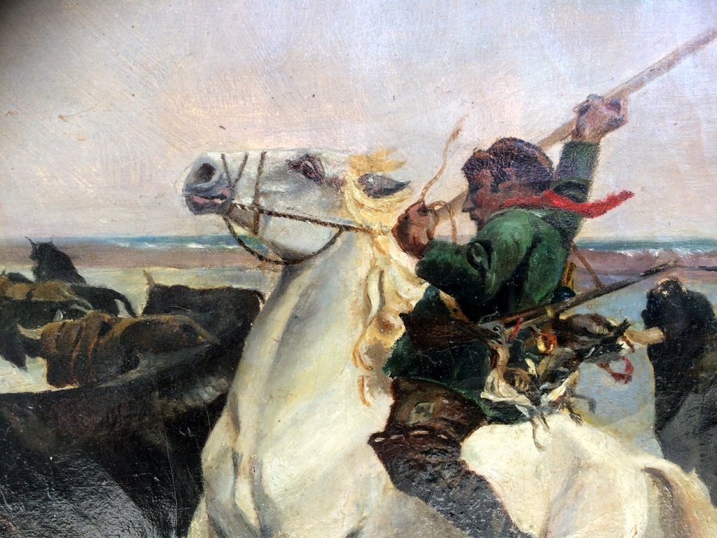 d’après Paul Vayson taureaux de Camargue par Gamerre, musée de Marseille XIXème-photo-1