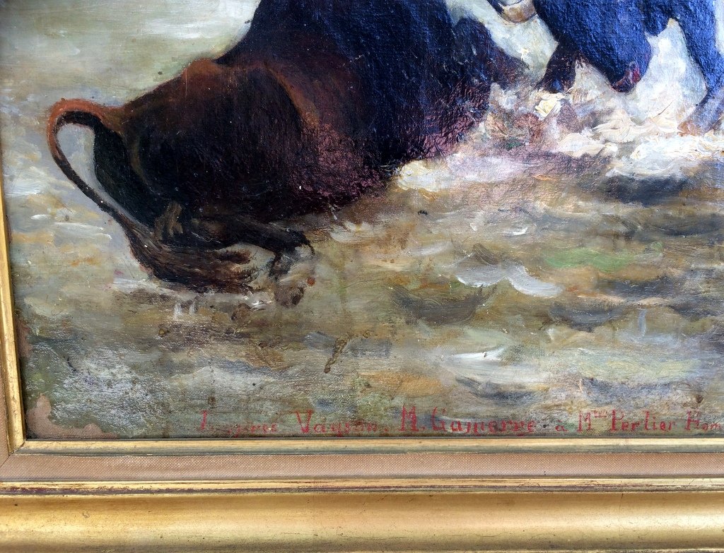 d’après Paul Vayson taureaux de Camargue par Gamerre, musée de Marseille XIXème-photo-3