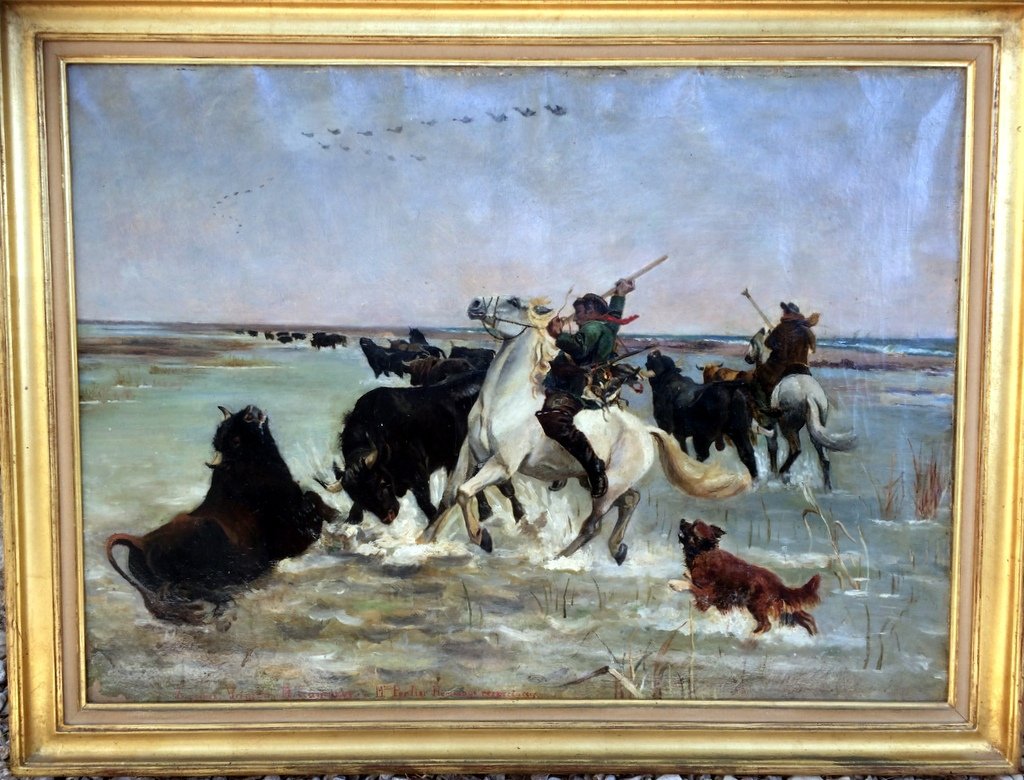 d’après Paul Vayson taureaux de Camargue par Gamerre, musée de Marseille XIXème