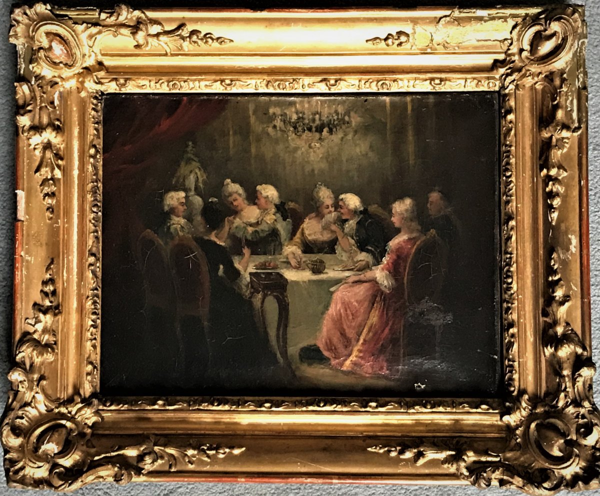 Rosalbin De Buncey « Le Souper Du Roi » Scène Galante Sous Louis XV-photo-2