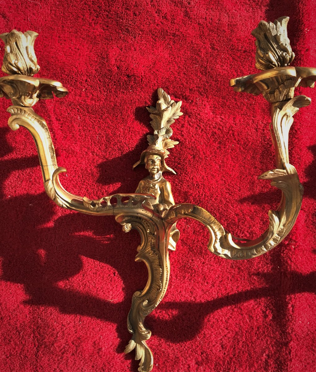 Pair Of Louis XV Gilt Bronze -photo-3