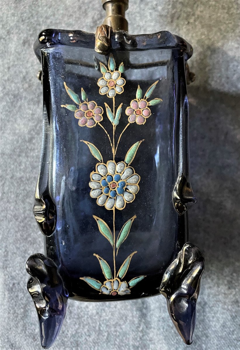 Auguste Jean Art Nouveau Enamelled Vase-photo-1