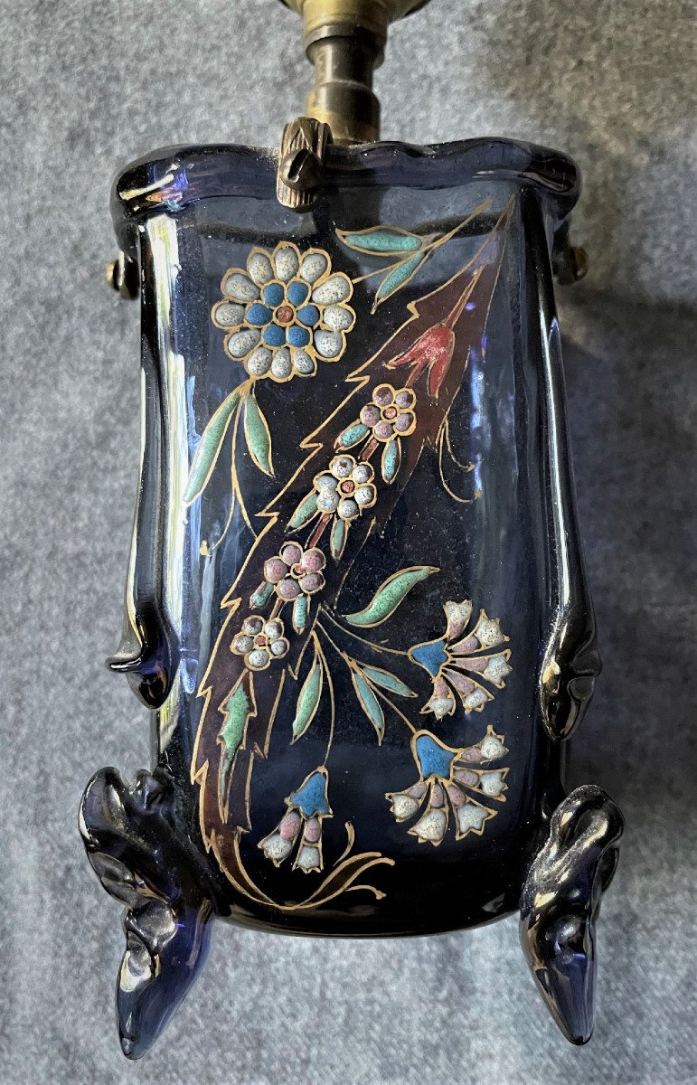 Auguste Jean Art Nouveau Enamelled Vase-photo-3