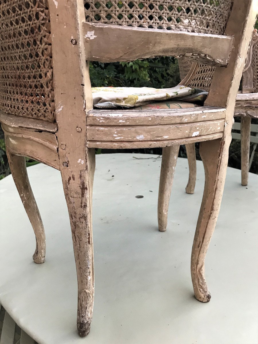 Paire de fauteuils d’enfant ou de musicien époque Louis XV-photo-8