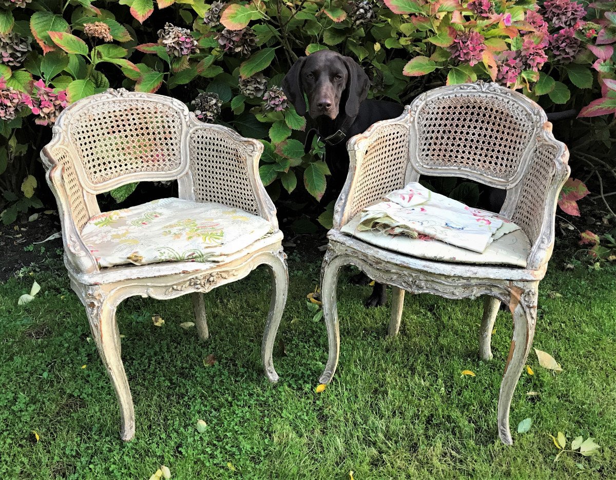 Paire de fauteuils d’enfant ou de musicien époque Louis XV