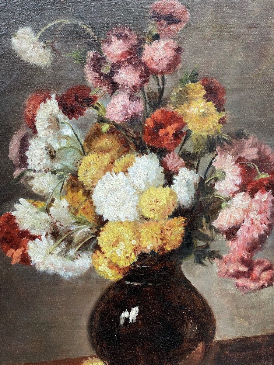 Bouquet de fleurs huile sur toile de BARBAUD-KOCH-photo-3