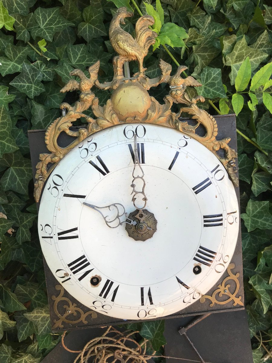 Horloge de parquet XVIIIème en noyer Lyon-photo-5