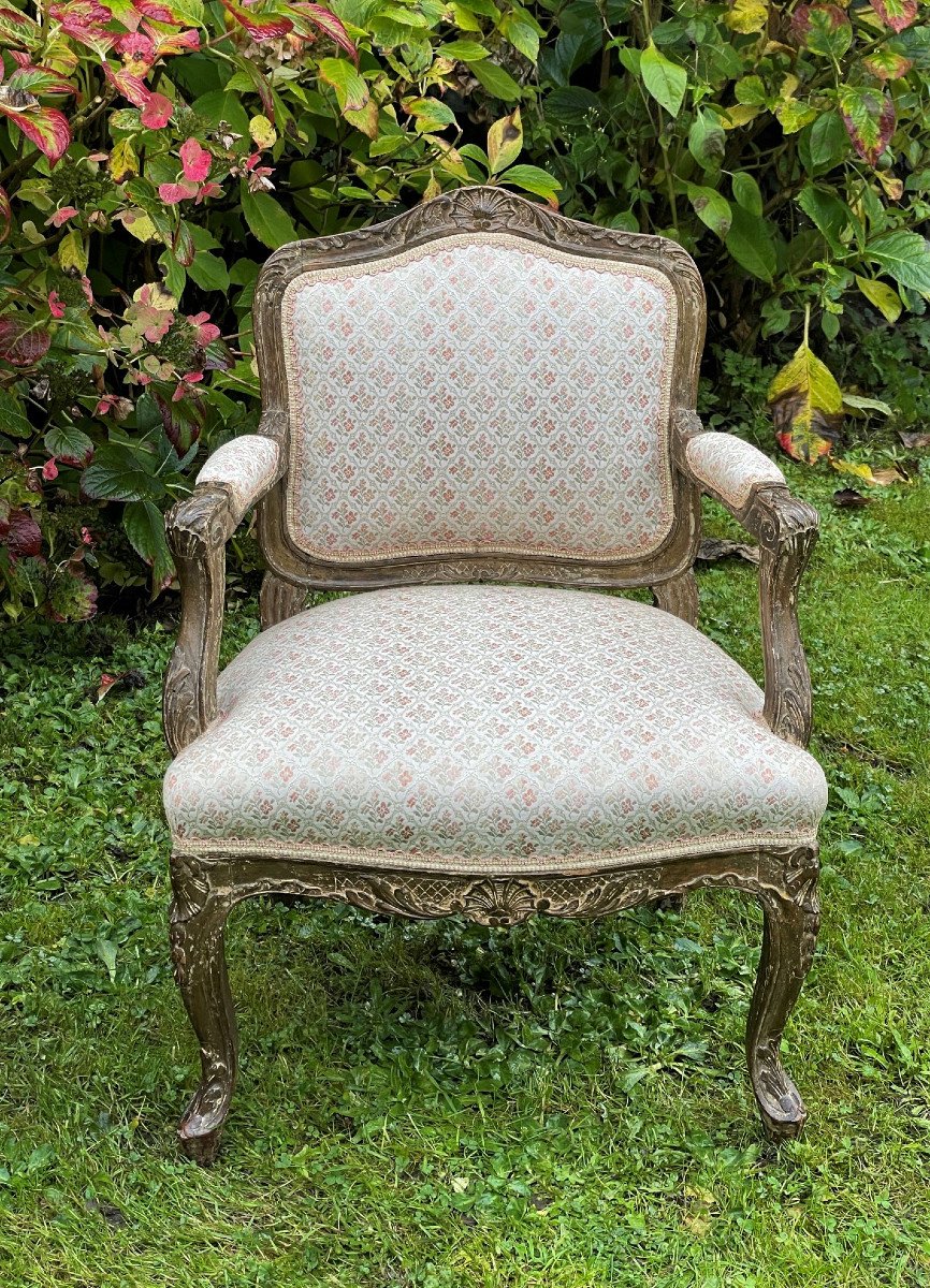 Fauteuil d’enfant à la reine dossier plat louis XV-photo-2