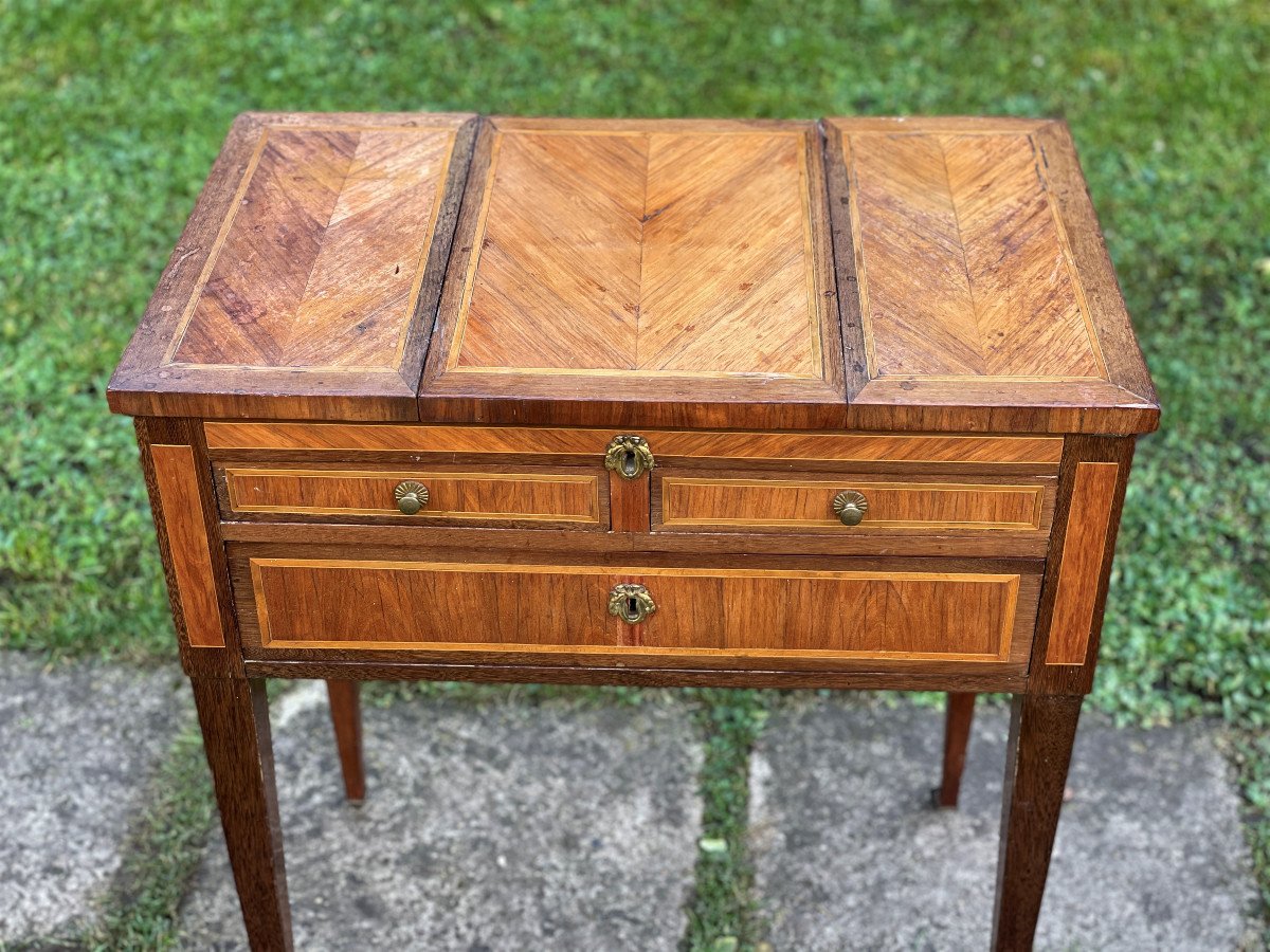 Louis XVI Dressing Table In Marquetry-photo-1