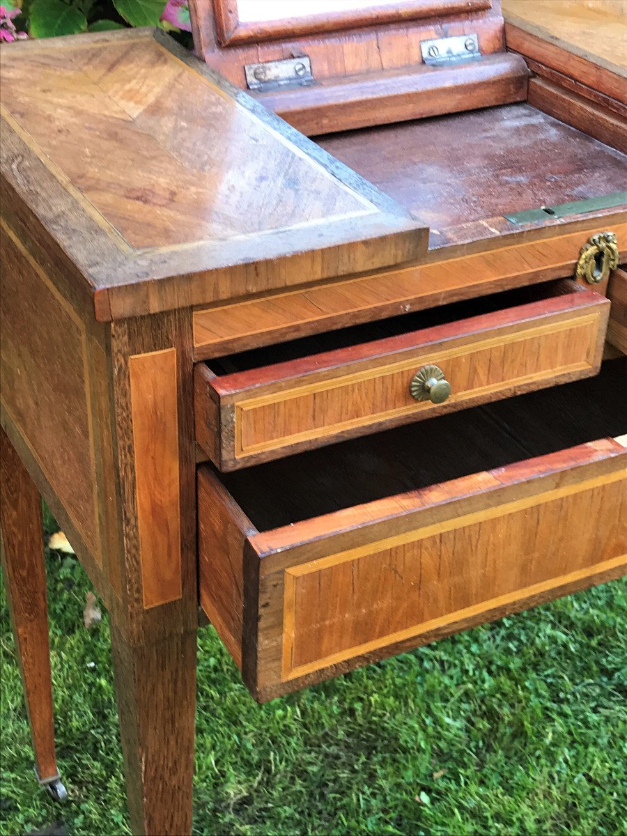 Louis XVI Dressing Table In Marquetry-photo-2