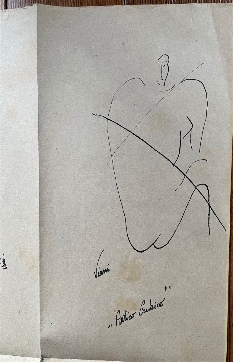 Huit dessins de femmes signés Alberto Viani 1952-photo-4