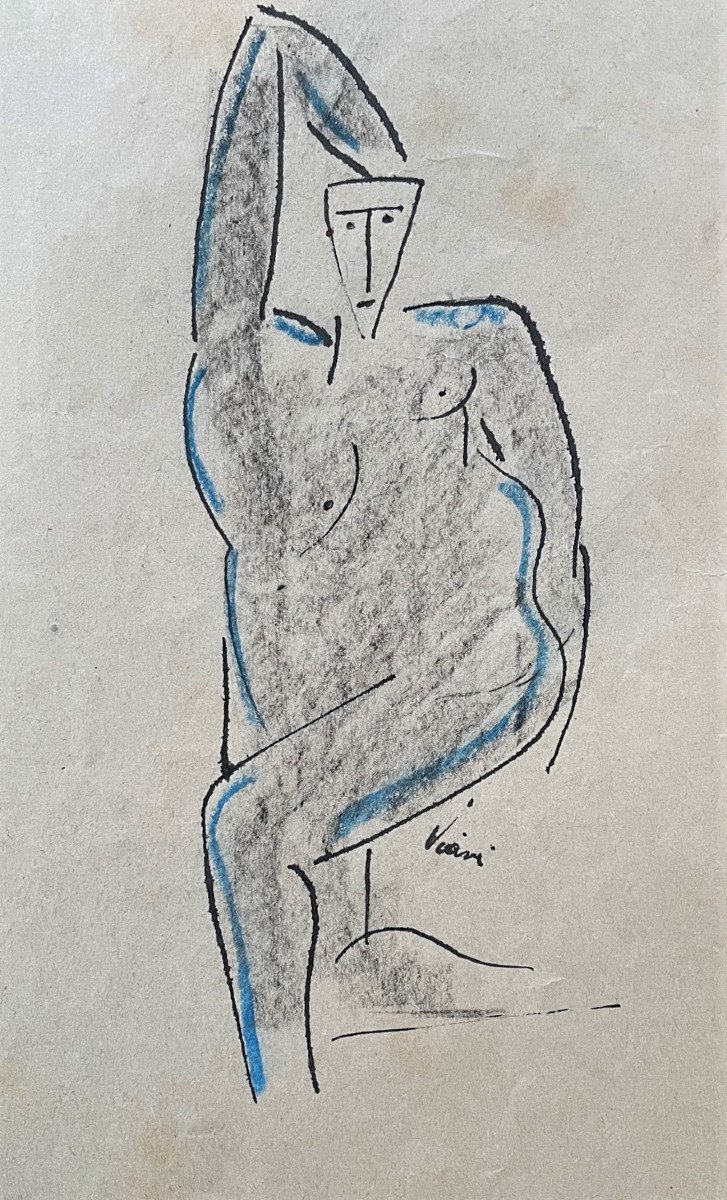Huit dessins de femmes signés Alberto Viani 1952-photo-4