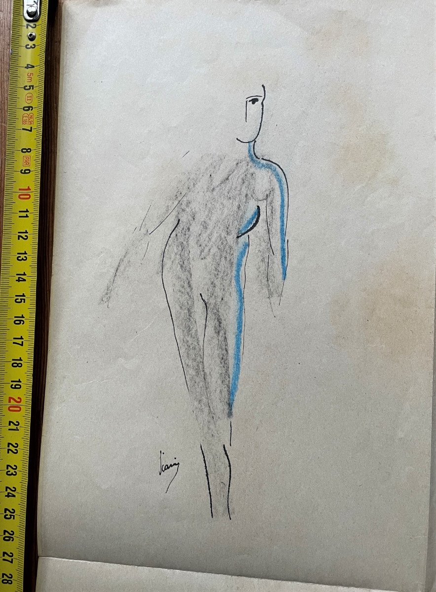 Huit dessins de femmes signés Alberto Viani 1952-photo-5