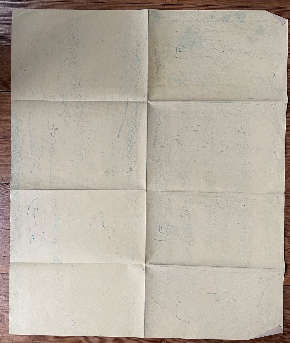 Huit dessins de femmes signés Alberto Viani 1952-photo-6
