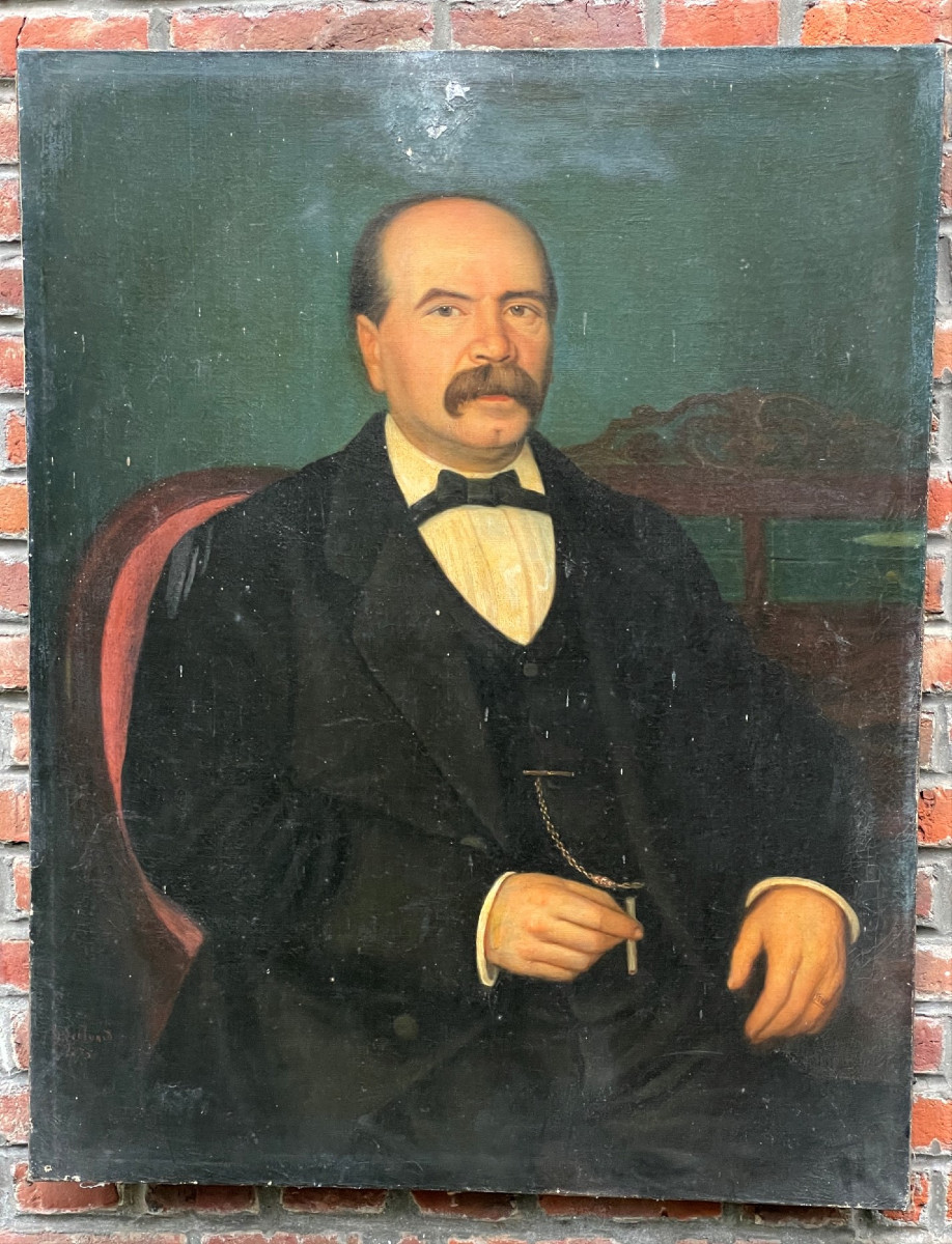 The Smoker, Reading: Pair Of Portraits Of 19th Century Ancestors-photo-4