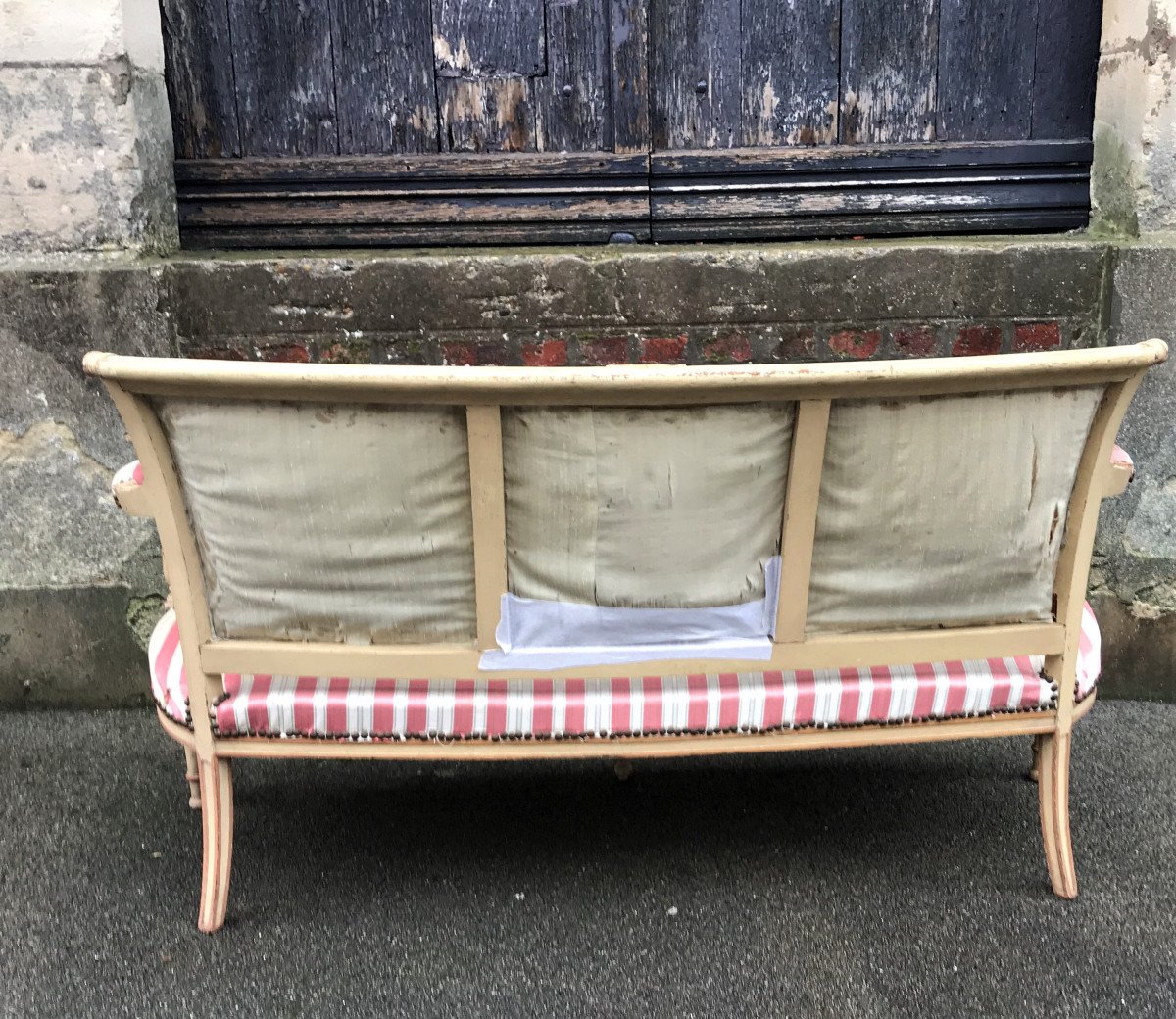 Pair Of Large Directoire Bench Sofas-photo-4