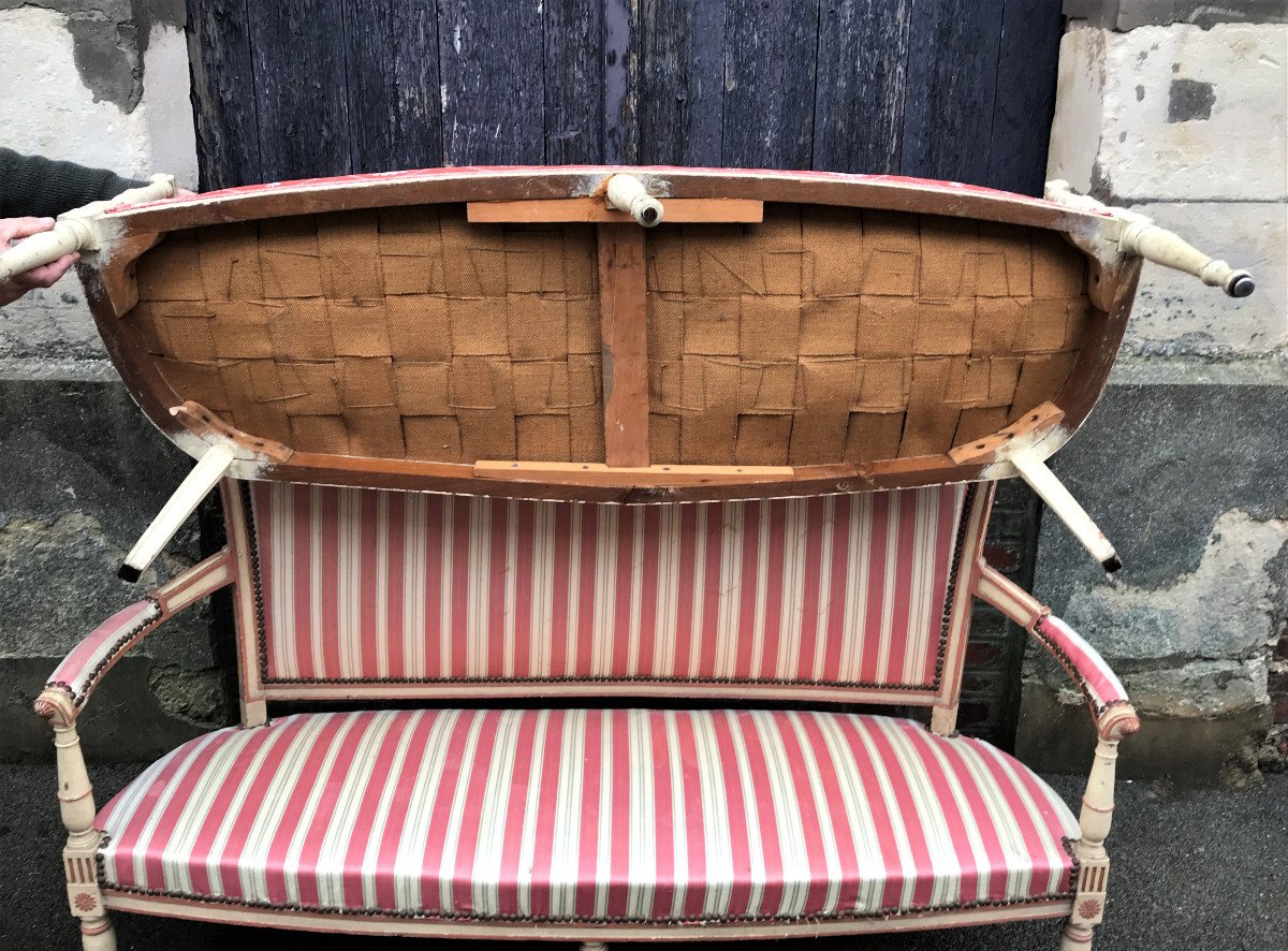 Pair Of Large Directoire Bench Sofas-photo-6