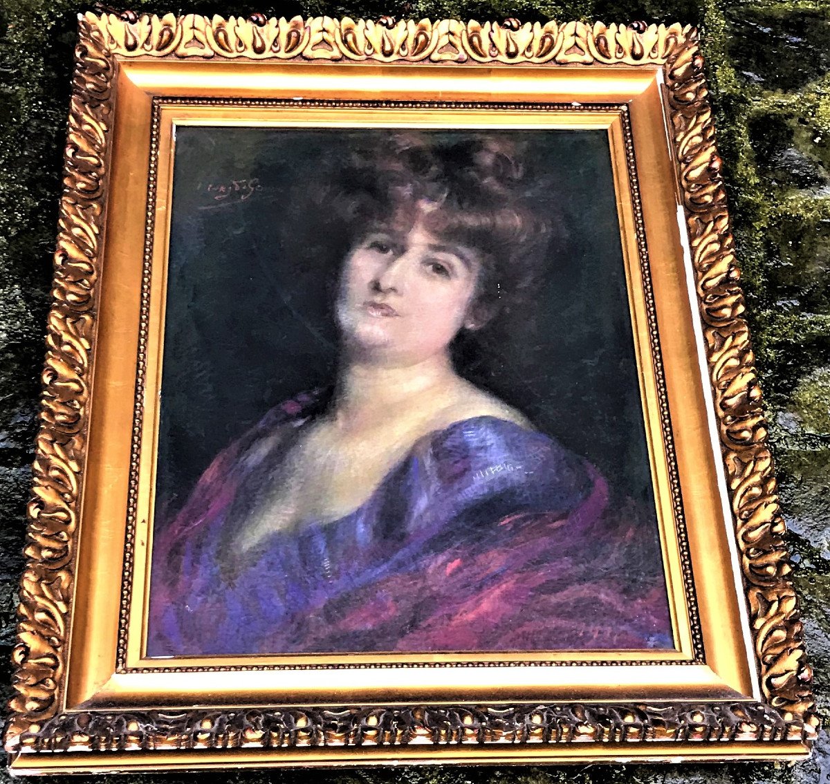 Large Pastel From 1911 Portrait Of A Woman By Henry De Groux-photo-2