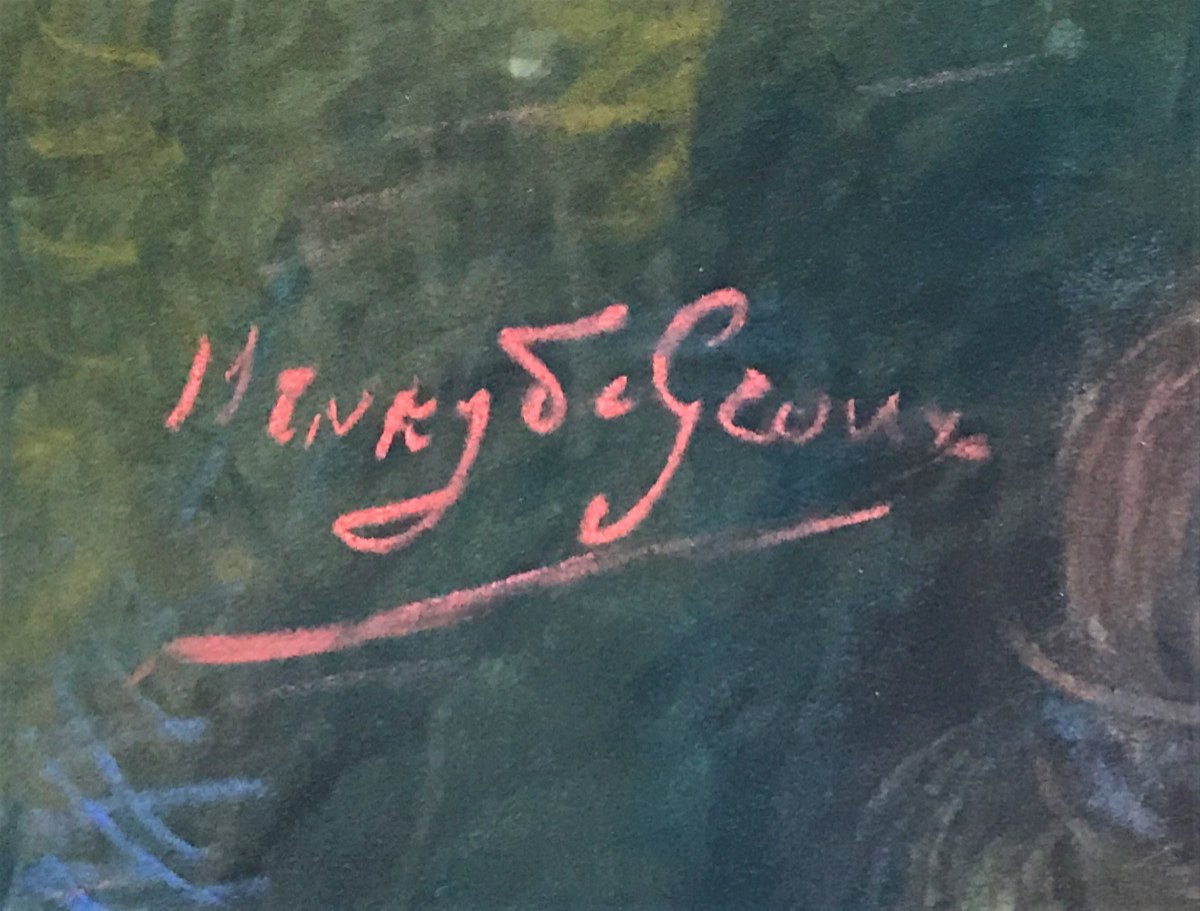 Large Pastel From 1911 Portrait Of A Woman By Henry De Groux-photo-6
