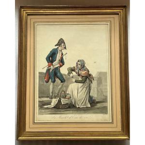 Engraving: La Marchande d'Eau De Vie By Carle Vernet - Early 19th Century