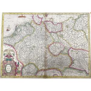Ancienne carte antique de Germanie par Gérard Mercator - Allemagne en 1623